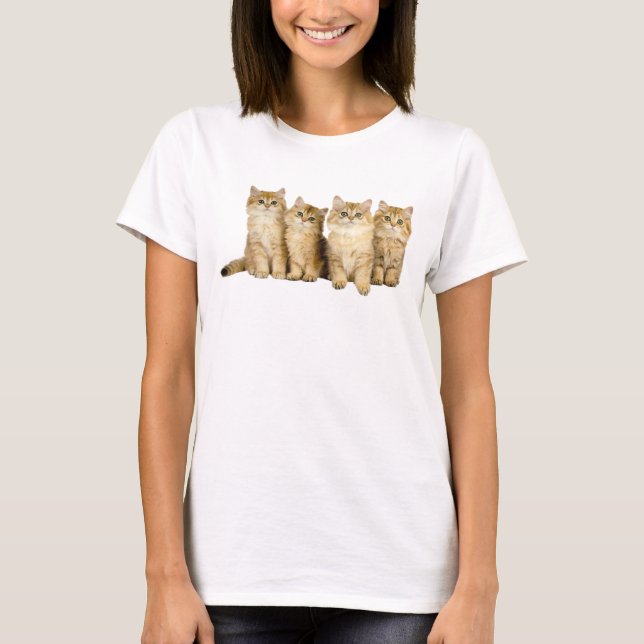 Cute Kittens familj T Shirt (Framsida)