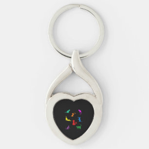 Cute Kittens - Katter - Cats älskare-gåva Twisted Heart Silverfärgad Nyckelring