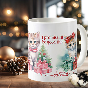 Cute Kittens Merry Catmas jul Kaffemugg