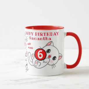 Cute Kittens Namn och Age Barn Birthday Mugg