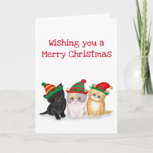 Cute kittens önskan om ett god jul-kort kort (Framsida)