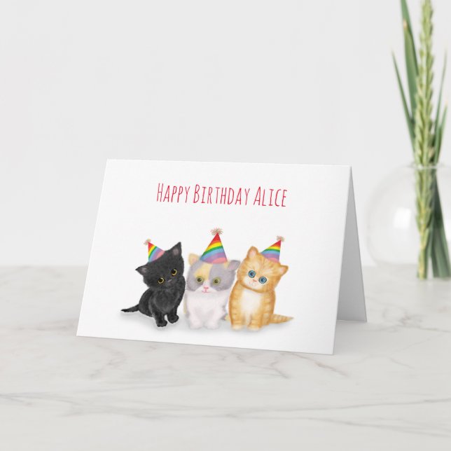 Cute Kittens personlig-födelsedagskort Kort (Framsida)