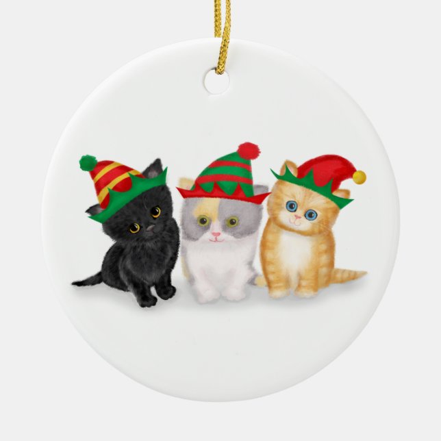 Cute kittens personlig Julgran ornament (Framsidan)