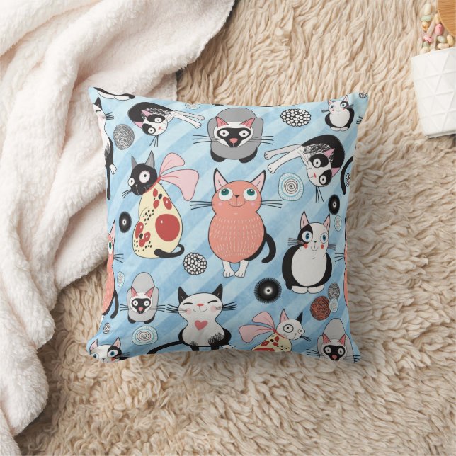 Cute Kittens Pillow Kudde (Filt)