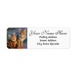 Cute Kittens Returadress Etikett