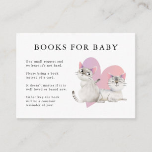 Cute Kittens Twillingars Baby Shower Bokar för Bab Tilläggskort
