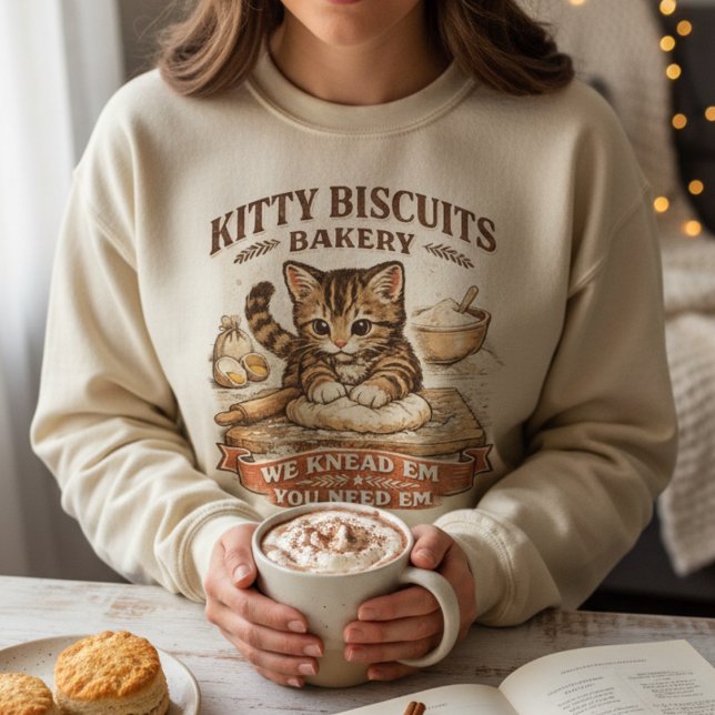 Cute Kitty Biscuits Bakery "We Knead 'Em" Pun  T Shirt (Skapare uppladdad)