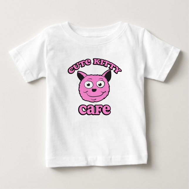 Cute Kitty Cafe T Shirt (Framsida)