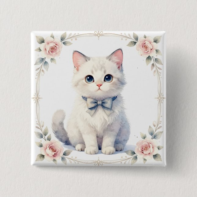 cute kitty cat button knapp (Framsida)