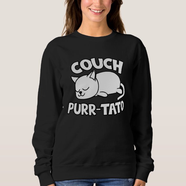 Cute kitty couch potatos  cat couch purr tato t shirt (Framsida)