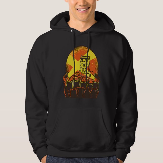 Cute  kitty dj dance music hoodie (Framsida)