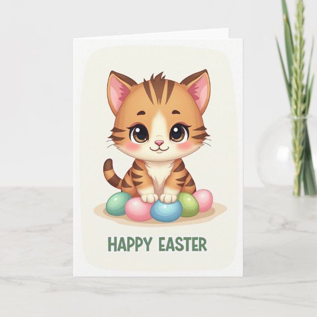 Cute Kitty Holiday Card Kort (Framsida)