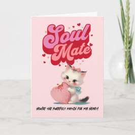 Cute Kitty in Valentine’s Day Card Helgkort