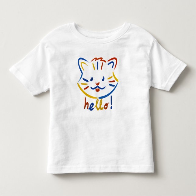 Cute kitty says hello! t shirt (Framsida)