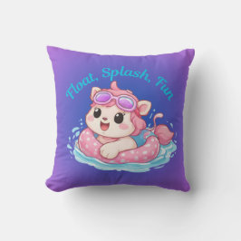 Cute Kitty Swimmer Design Throw Pillow Kudde