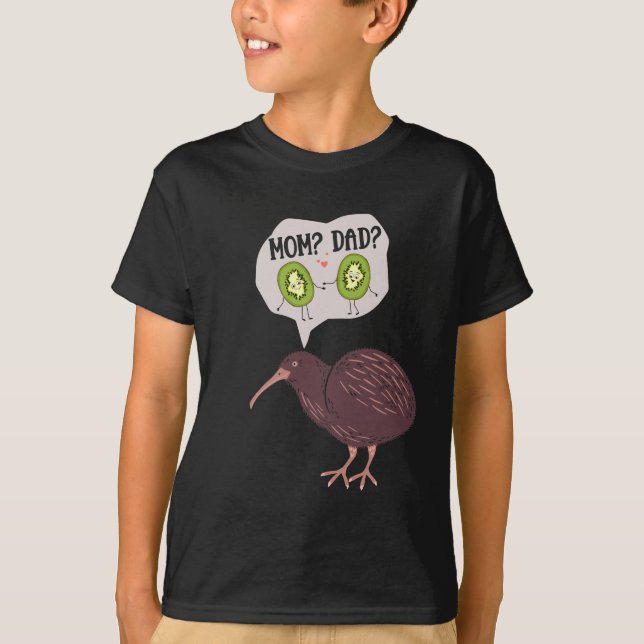 Cute Kiwi Bird Family Humor Nya Zeeland T Shirt (Framsida)