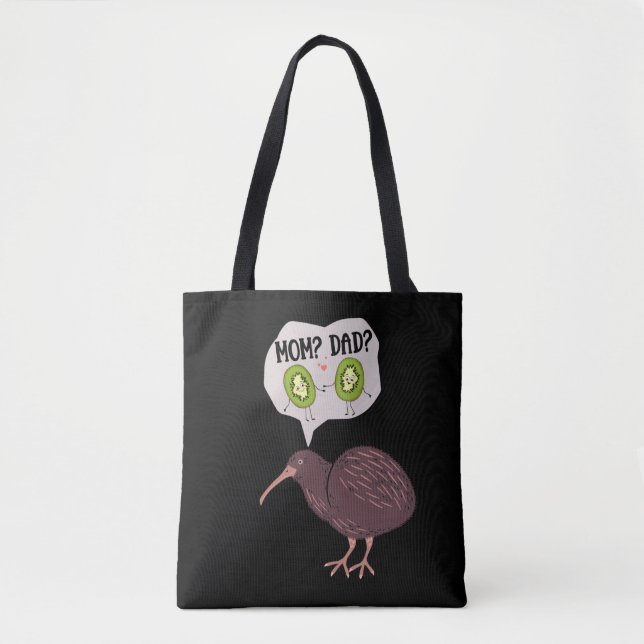 Cute Kiwi Bird Family Humor Nya Zeeland Tygkasse (Framsida)