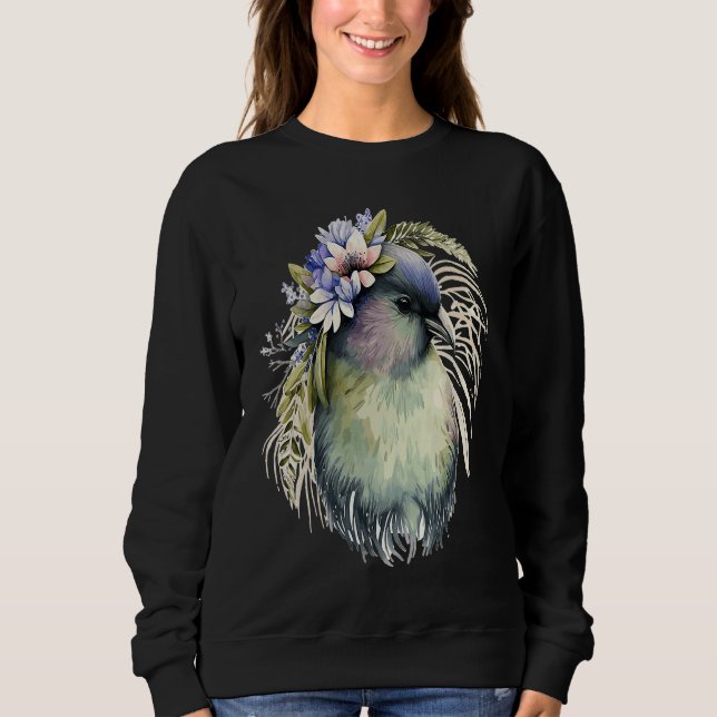 Cute Kiwi Bird Flower Crown Floral Exotic Birds T Shirt (Framsida)
