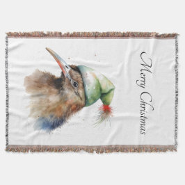 Cute Kiwi Bird i jul Elf Hat, anpassningsbar Filt