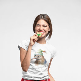 Cute Kiwi Bird i jul Elf Hat, anpassningsbar T Shirt