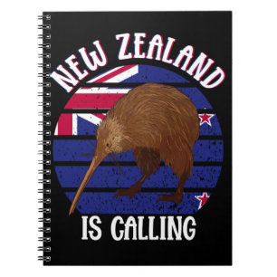Cute Kiwi Bird New Zealand Travel Anteckningsbok