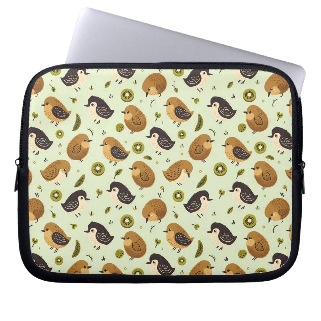 Cute Kiwi Birds Mönster Laptop Fodral (Framsidan)