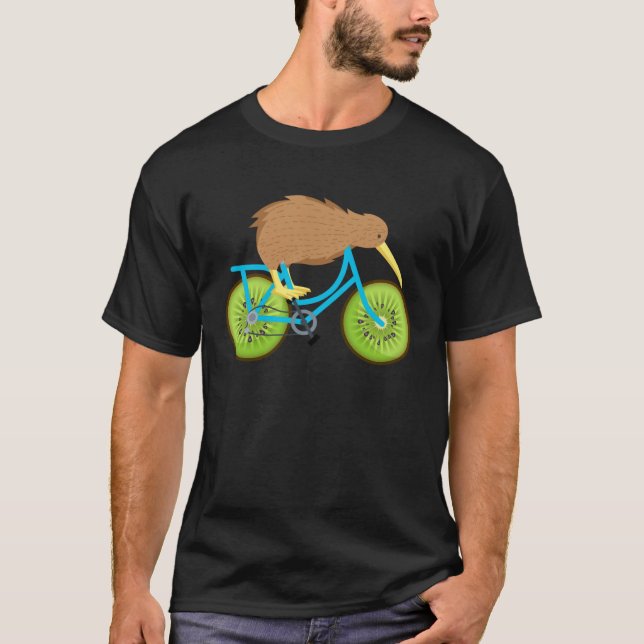 Cute Kiwi On Bicycle Kiwi Cycling Team Biking Cycl T Shirt (Framsida)