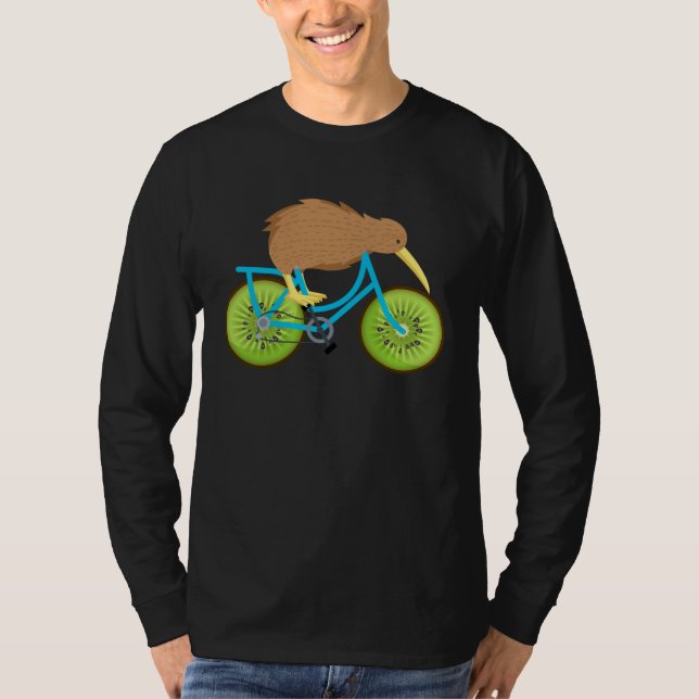 Cute Kiwi On Bicycle Kiwi Cycling Team Biking Cycl T Shirt (Framsida)