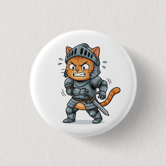 Cute Knight Cat Button Knapp