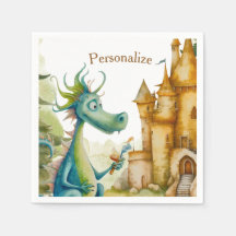 Cute Knight Dragon Castle Födelsedagsfest Kids