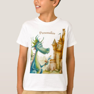 Cute Knight Dragon Castle Födelsedagsfest Kids T Shirt