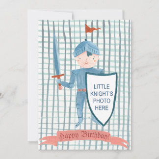 Cute Knight personlig Photo Birthday Julkort