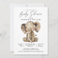 Cute Knitten Safari Elephant Baby Shower