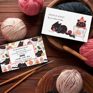 Cute Knitting Business and Knitting Instruction Visitkort