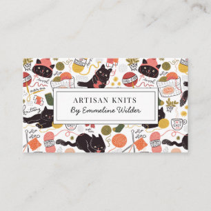 Cute Knitting Business and Knitting Instruction Visitkort