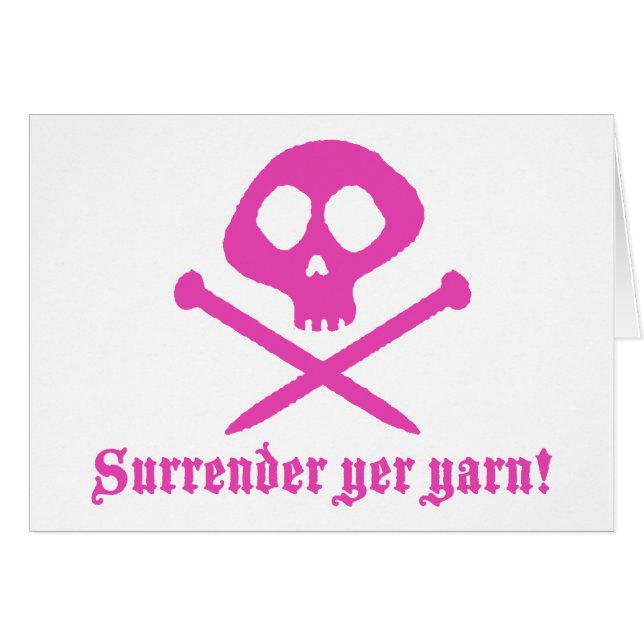 Cute Knitting Hälsningskort (Framsidan Horizontal)