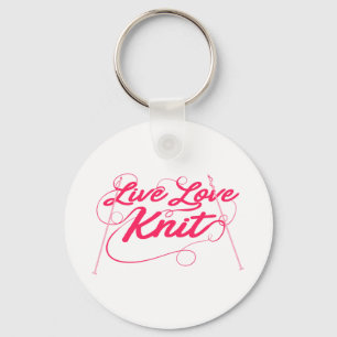 Cute Knitting Live Kärlek Sticka Quote Novelty Nyckelring