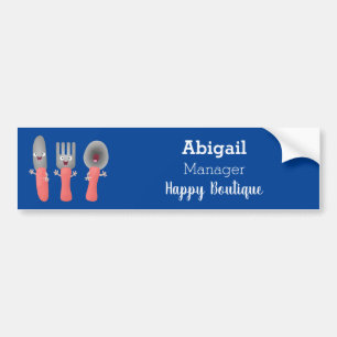 Cute knivar-gaffel och tecknad av skedkalvar bildekal