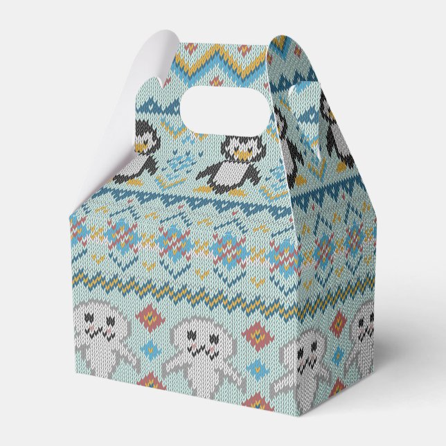 Cute Knkunnig Penguin och Seal Mönster Presentaskar (Baksidan Sidan)