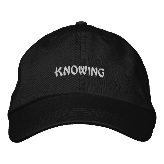 Cute Knowledge Quote Andlig Black White Broderad Keps (Framsida)