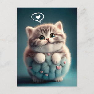 Cute Knubbig Kitten Kärlek You Vykort
