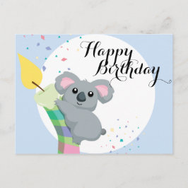 Cute Knubbig tecknad Koala-illustration födelsedag Vykort