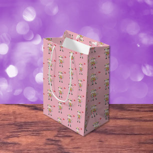 Cute ko i kärlek rosa Valentine Day-presentpåse