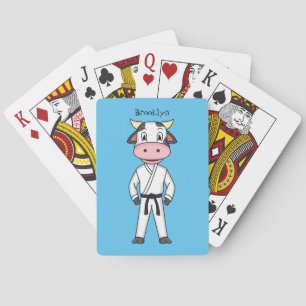 Cute ko i kostym tecknaden casinokort