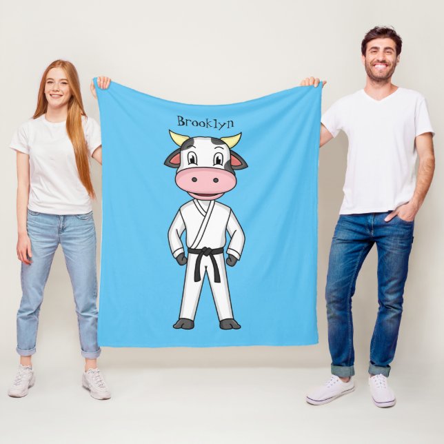 Cute ko i kostym tecknaden fleecefilt (På plats)