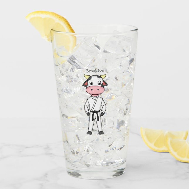 Cute ko i kostym tecknaden glaskopp (Framsida Ice)