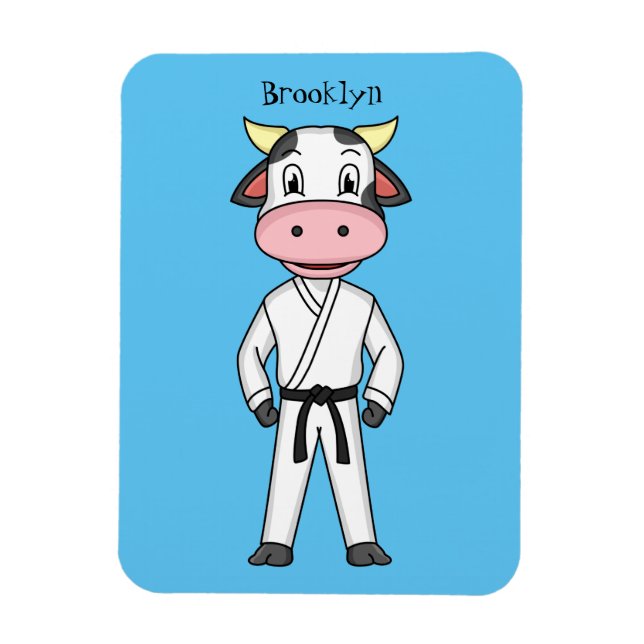 Cute ko i kostym tecknaden magnet (Vertikal)