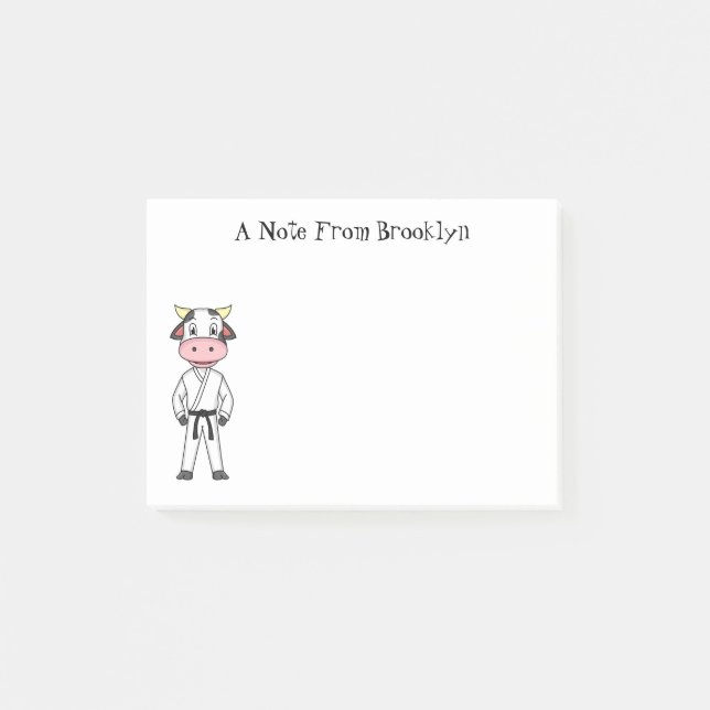 Cute ko i kostym tecknaden post-it block (Framsida)