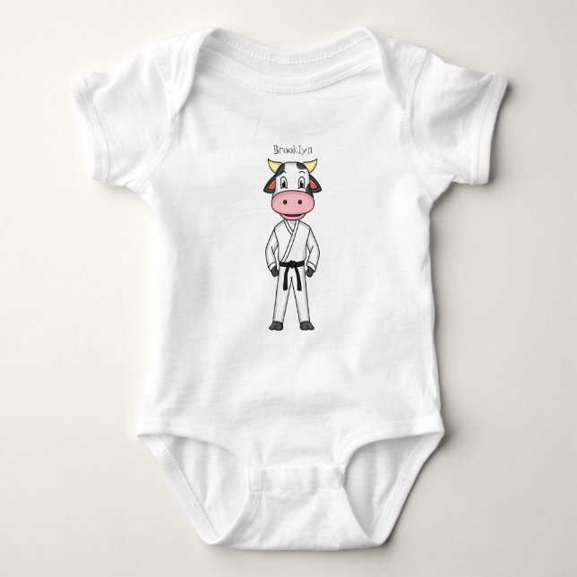 Cute ko i kostym tecknaden t shirt (Framsida)