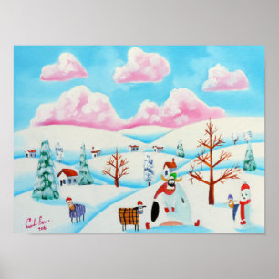 Cute ko och får poster